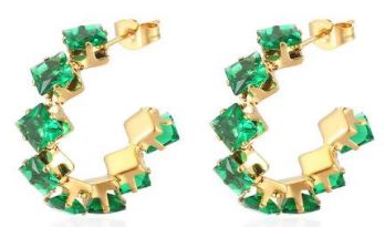 Boucles d’oreilles dorées – Crystal Hoop