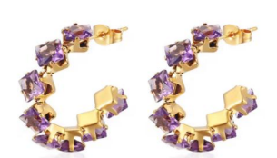 Boucles d’oreilles dorées – Crystal Hoop