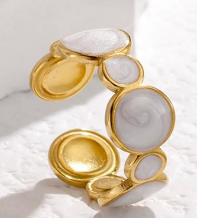Bague dorée – White Harmony
