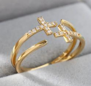 Bague dorée – Cross Elegance